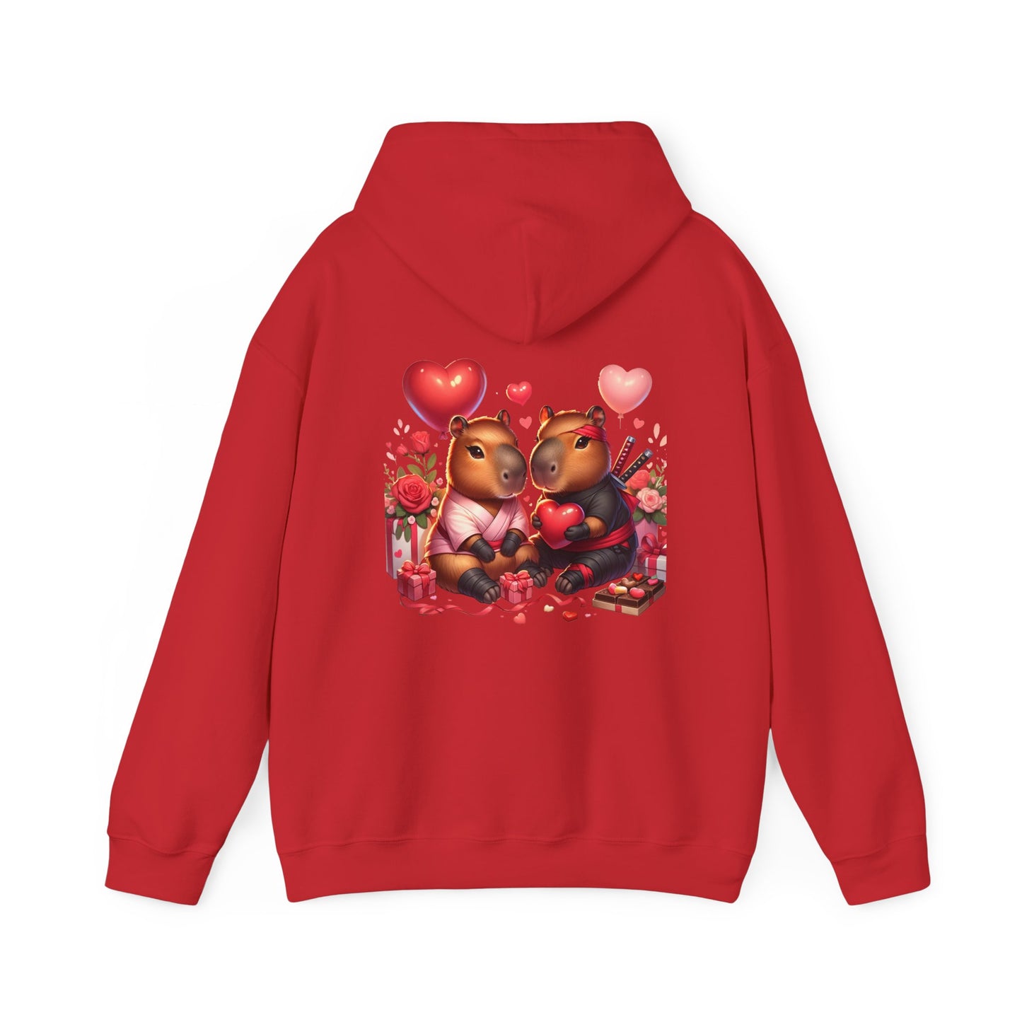 Valentine Capybara Ninja Unisex Heavy Blend Hooded Sweatshirt