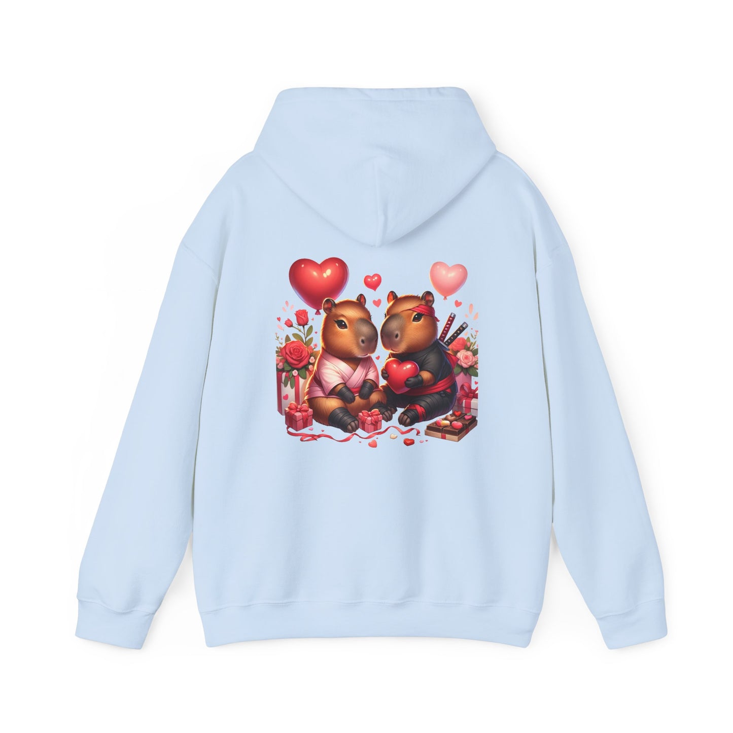 Valentine Capybara Ninja Unisex Heavy Blend Hooded Sweatshirt