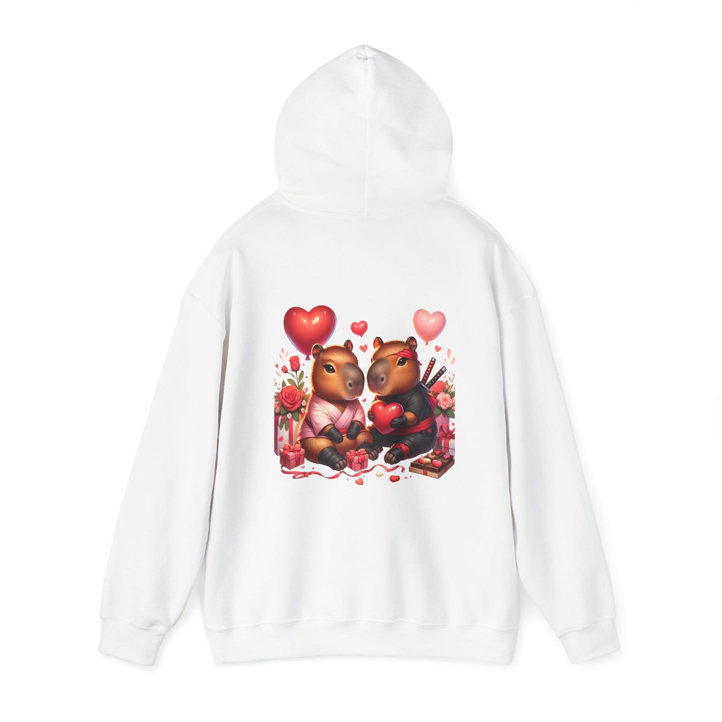 Valentine Capybara Ninja Unisex Heavy Blend Hooded Sweatshirt