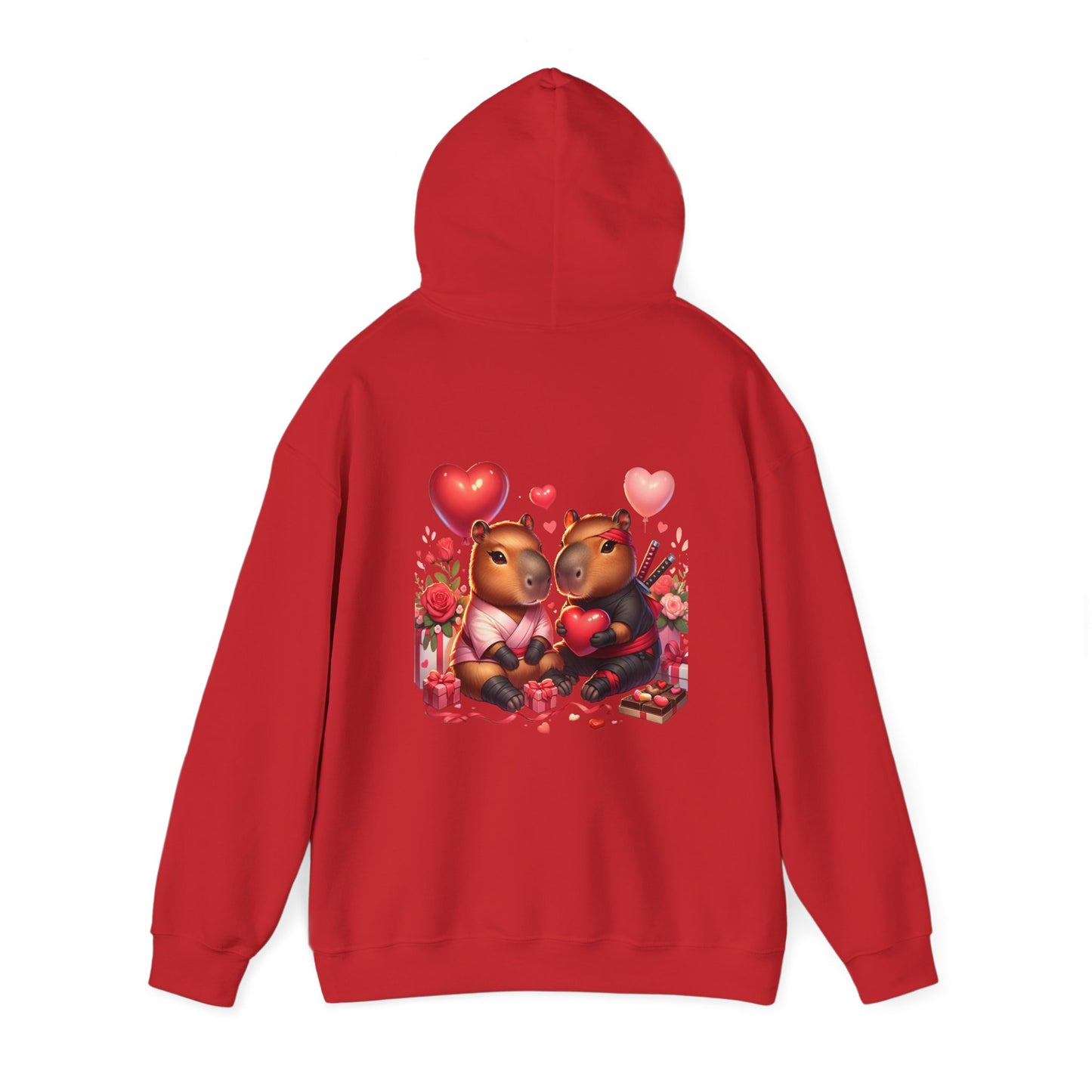 Valentine Capybara Ninja Unisex Heavy Blend Hooded Sweatshirt