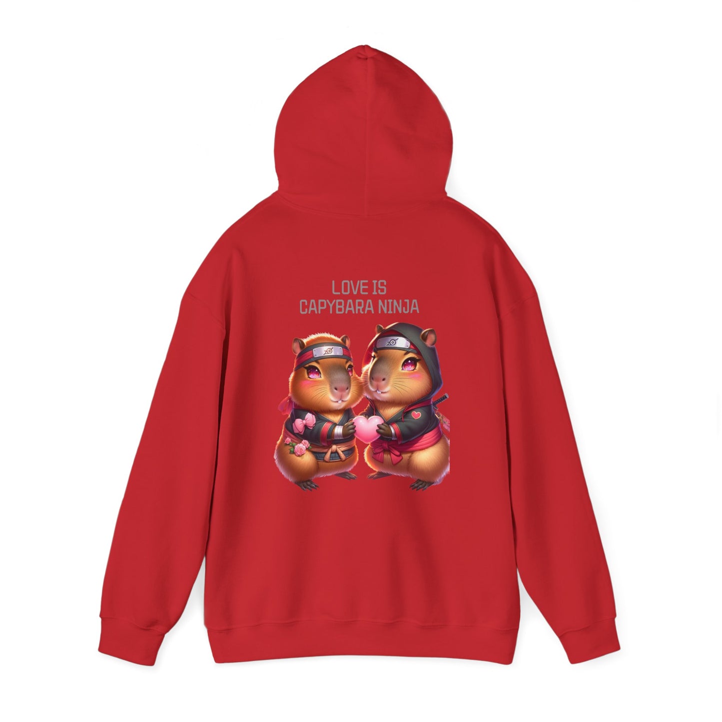 Love is Capybara Ninja Unisex Hooded Sweatshirt