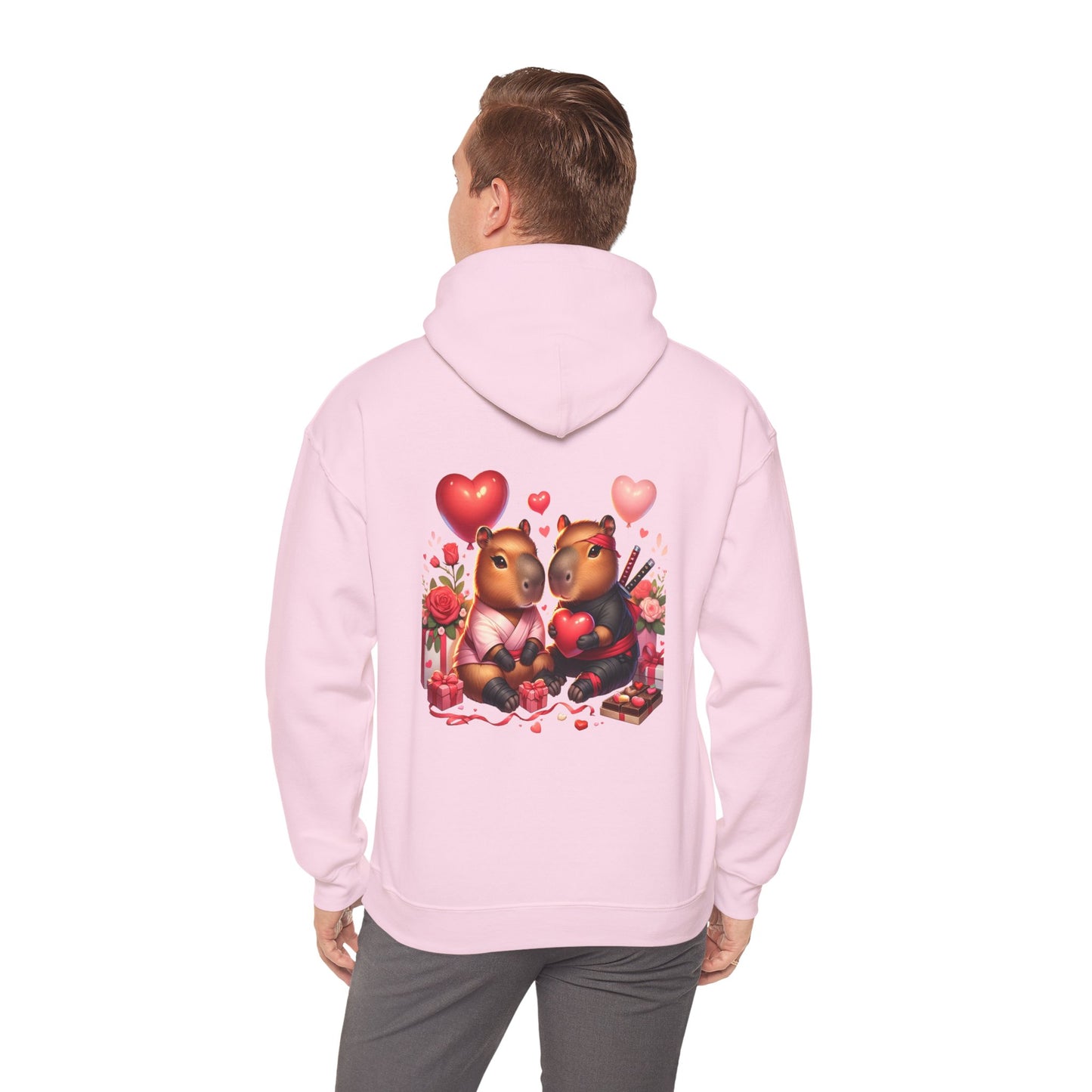 Valentine Capybara Ninja Unisex Heavy Blend Hooded Sweatshirt