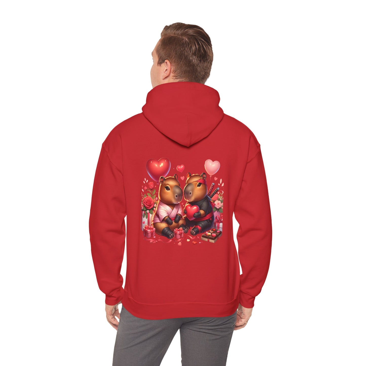 Valentine Capybara Ninja Unisex Heavy Blend Hooded Sweatshirt