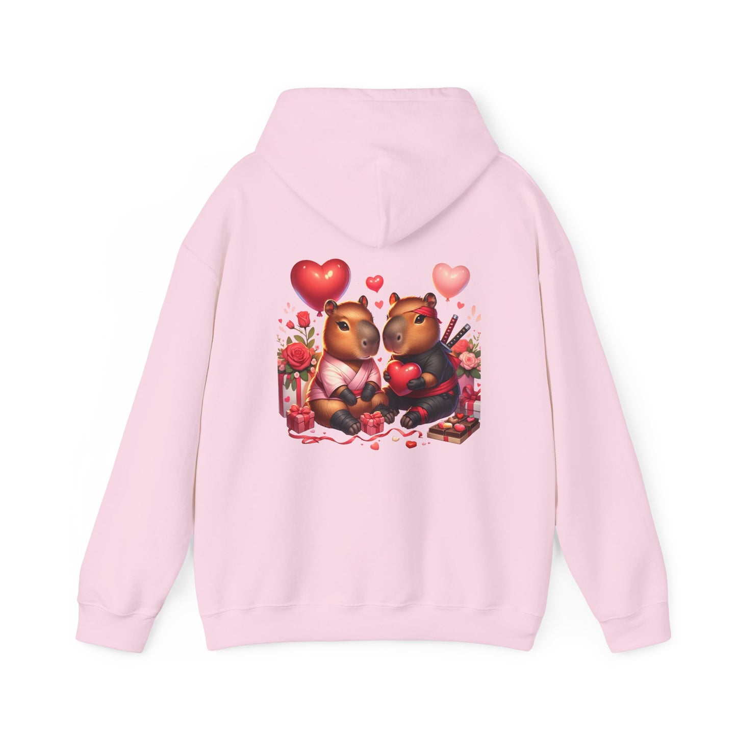 Valentine Capybara Ninja Unisex Heavy Blend Hooded Sweatshirt