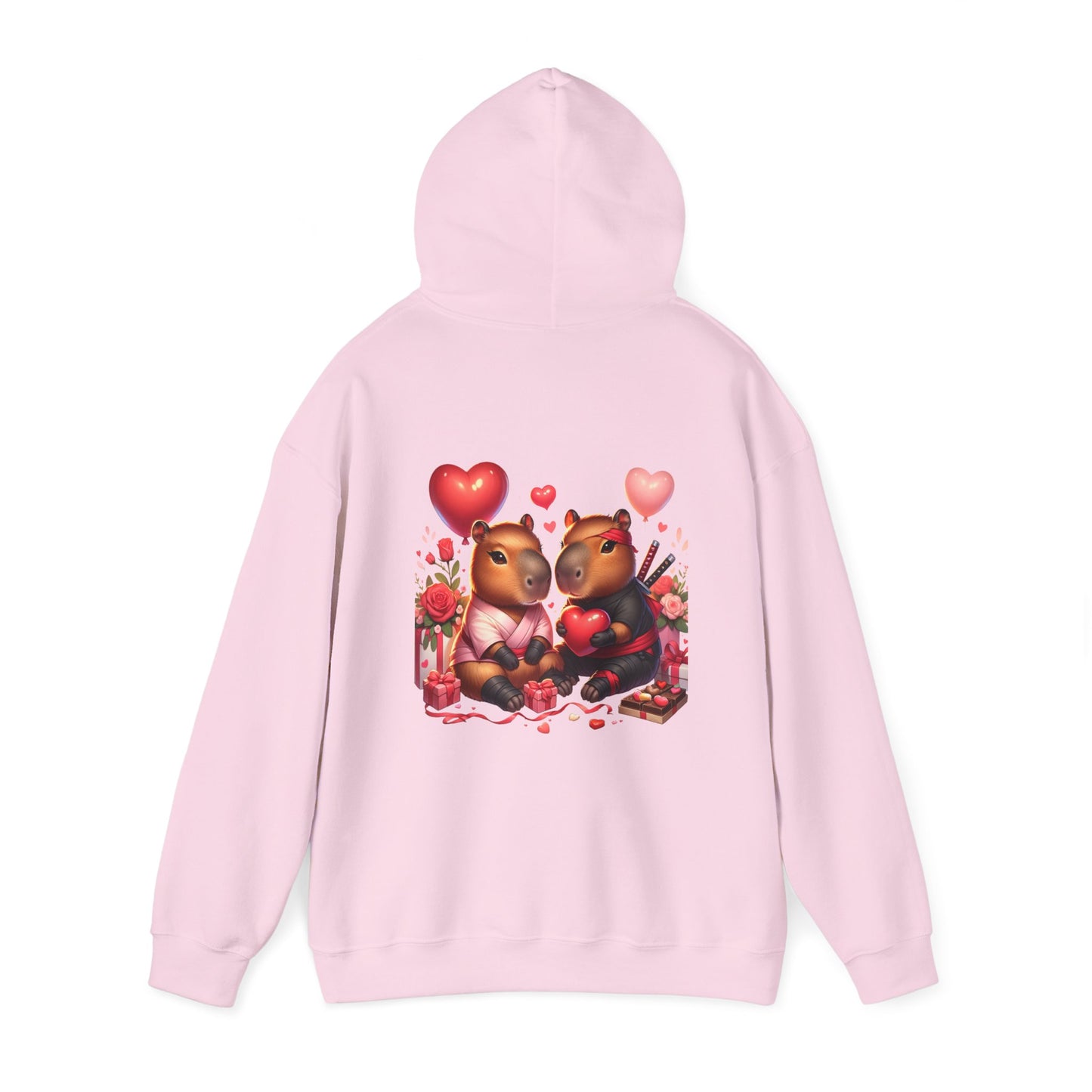 Valentine Capybara Ninja Unisex Heavy Blend Hooded Sweatshirt