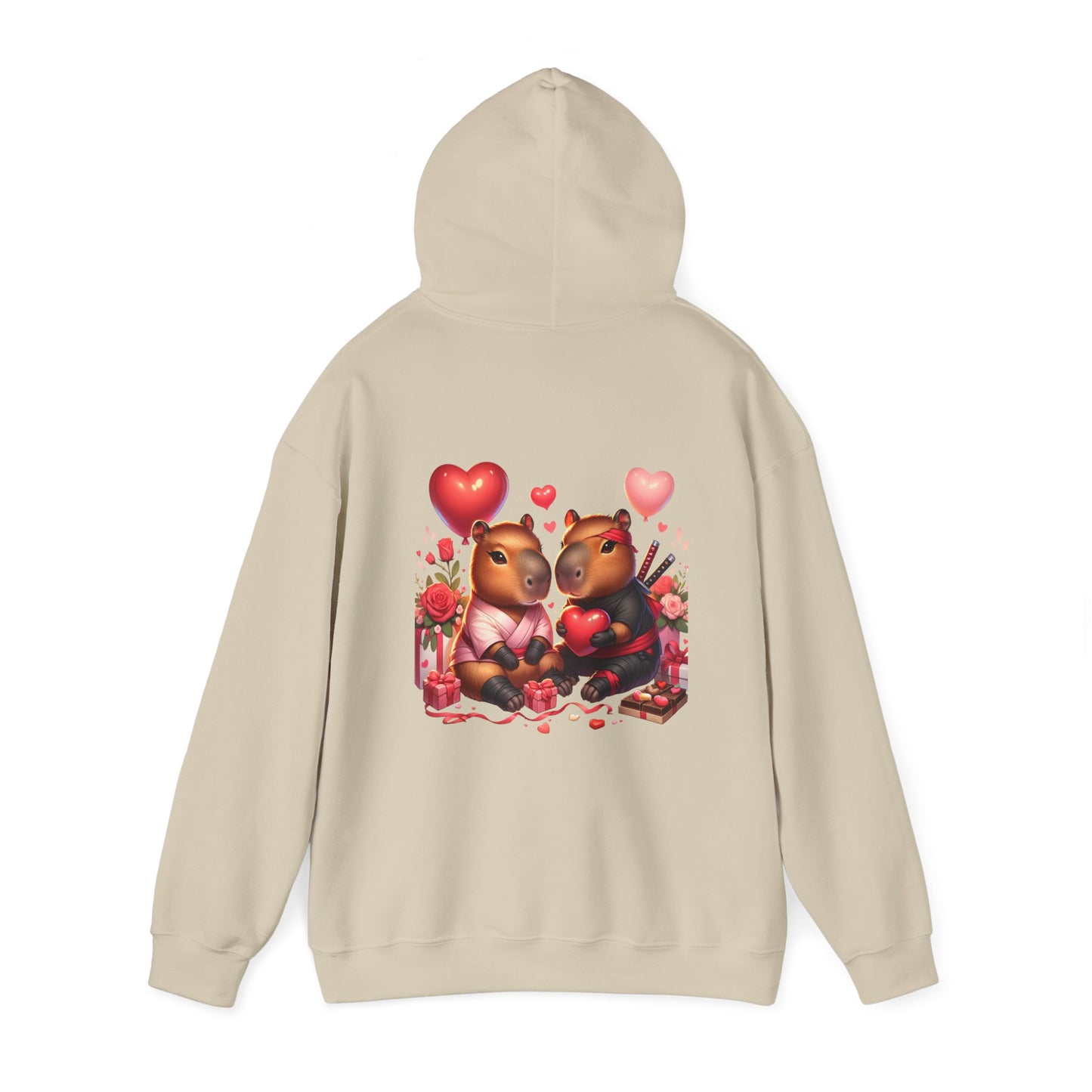 Valentine Capybara Ninja Unisex Heavy Blend Hooded Sweatshirt
