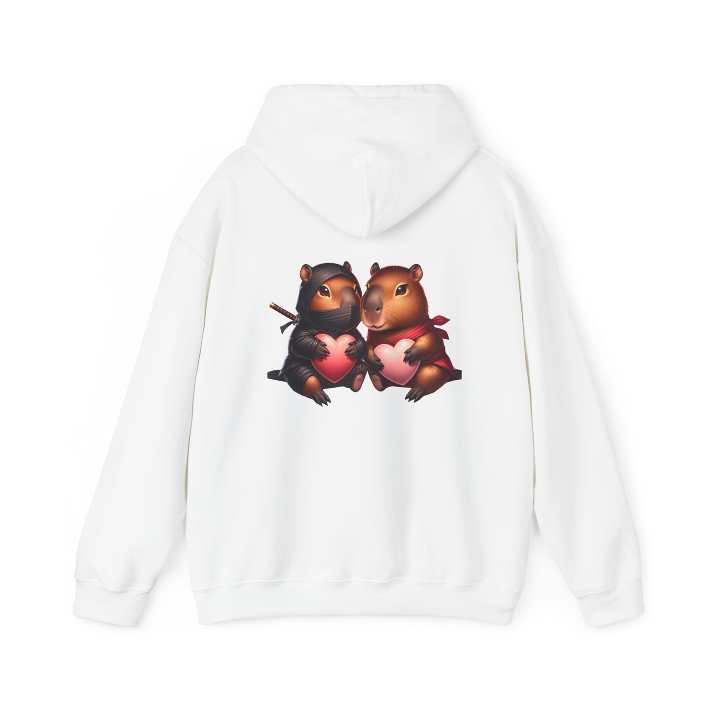 Valentine Capybara Ninja Unisex Hooded Sweatshirt