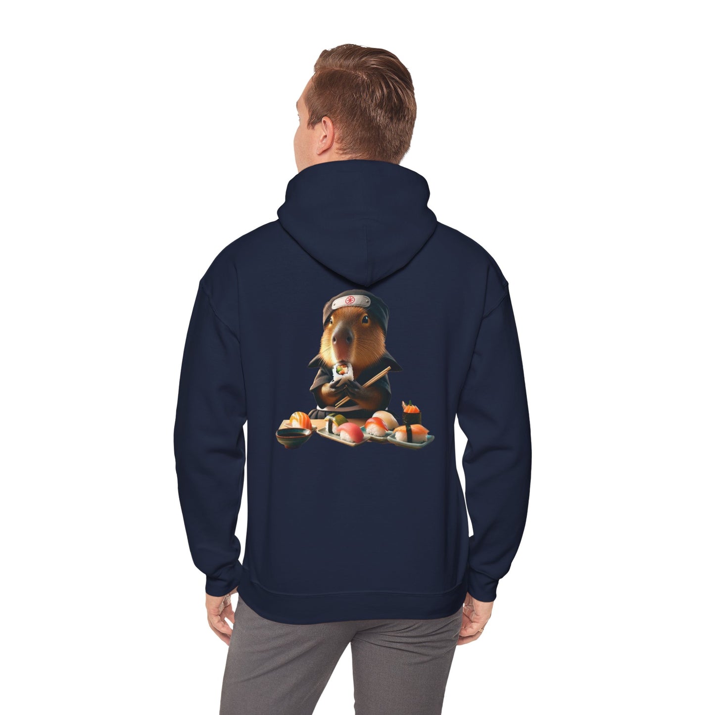 Capybara Ninja Unisex Sushi & Logo Hooded Sweatshirt