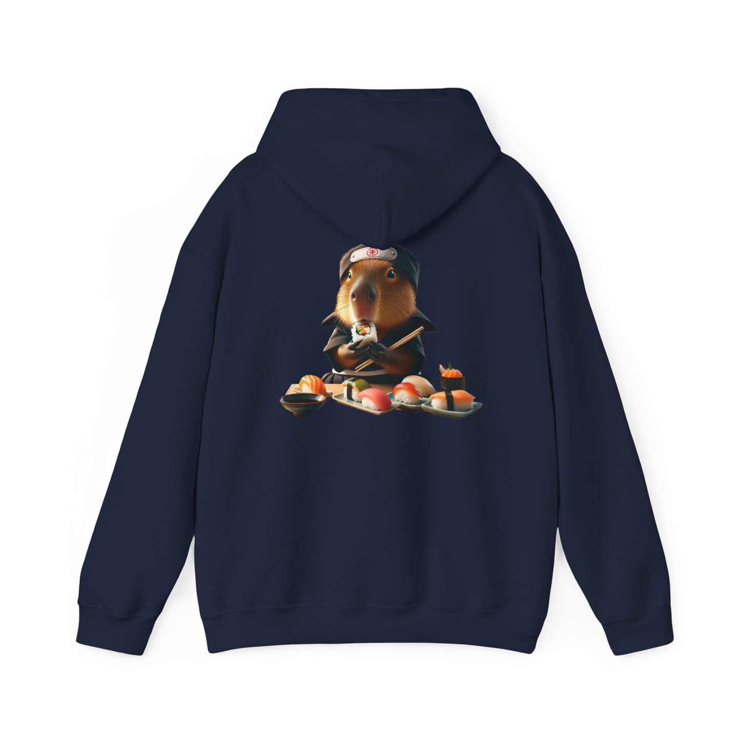 Capybara Ninja Unisex Sushi & Logo Hooded Sweatshirt