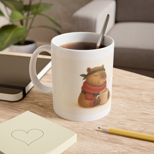 Capybara Ninja™ Cozy Winter Mug — 11oz Ceramic