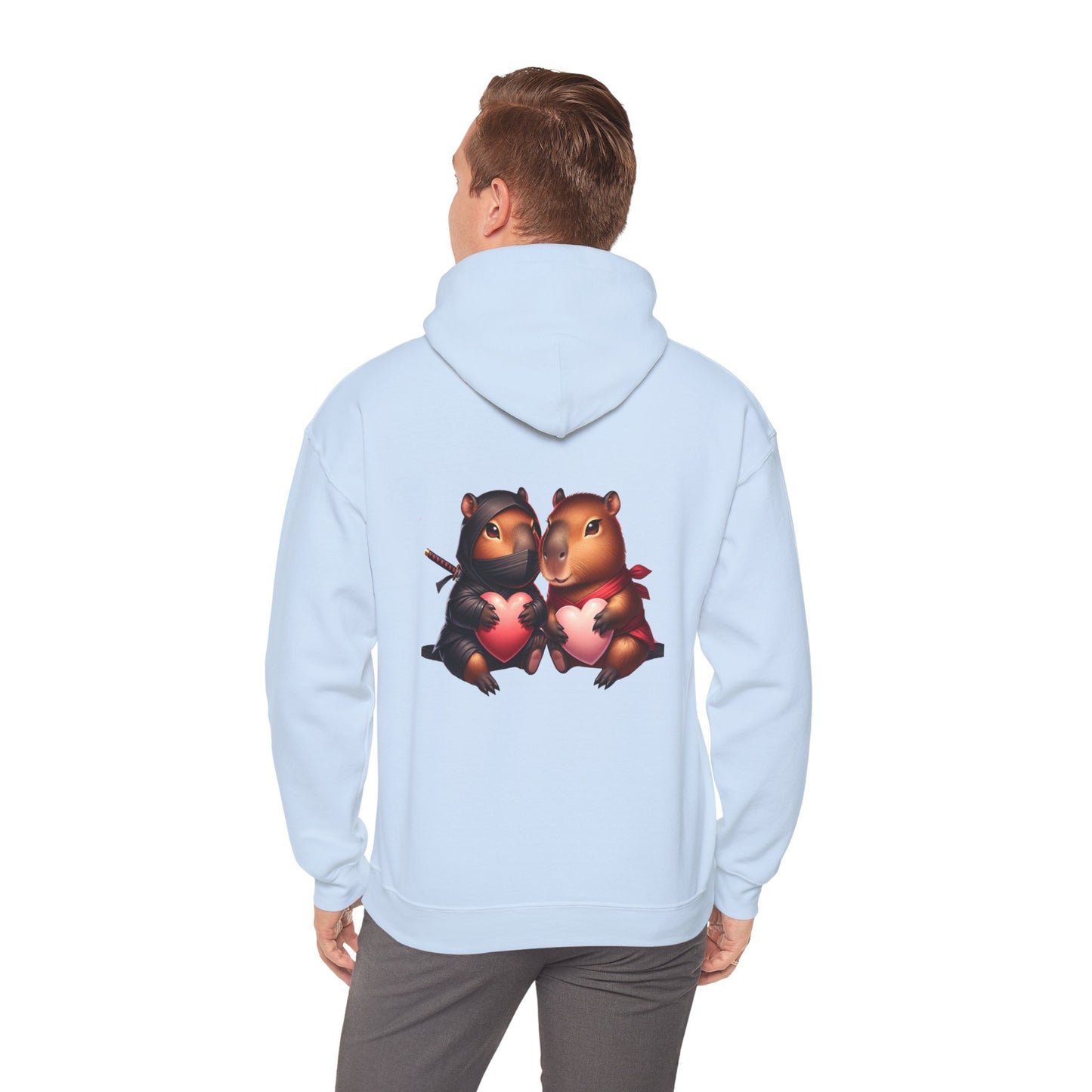 Valentine Capybara Ninja Unisex Hooded Sweatshirt