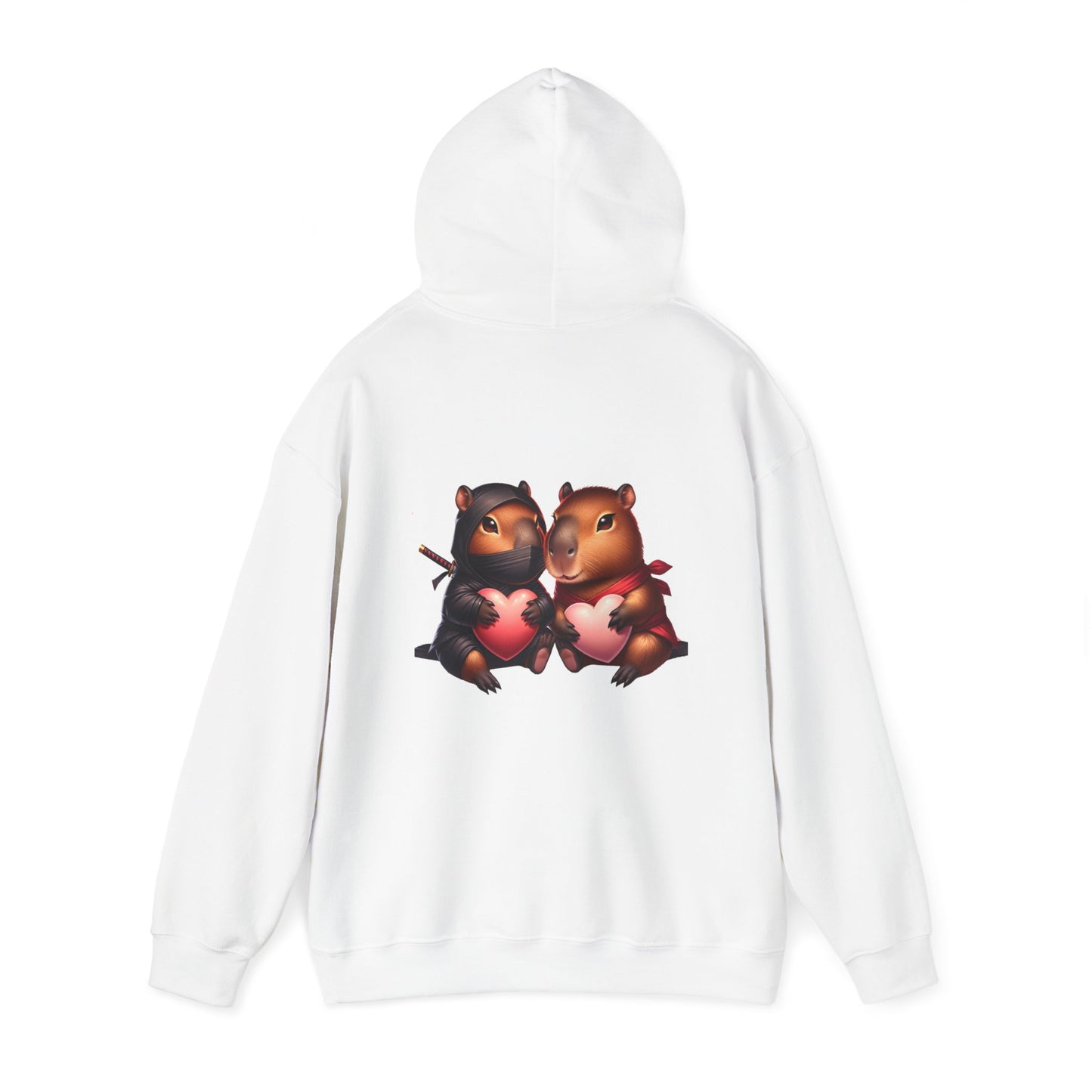 Valentine Capybara Ninja Unisex Hooded Sweatshirt