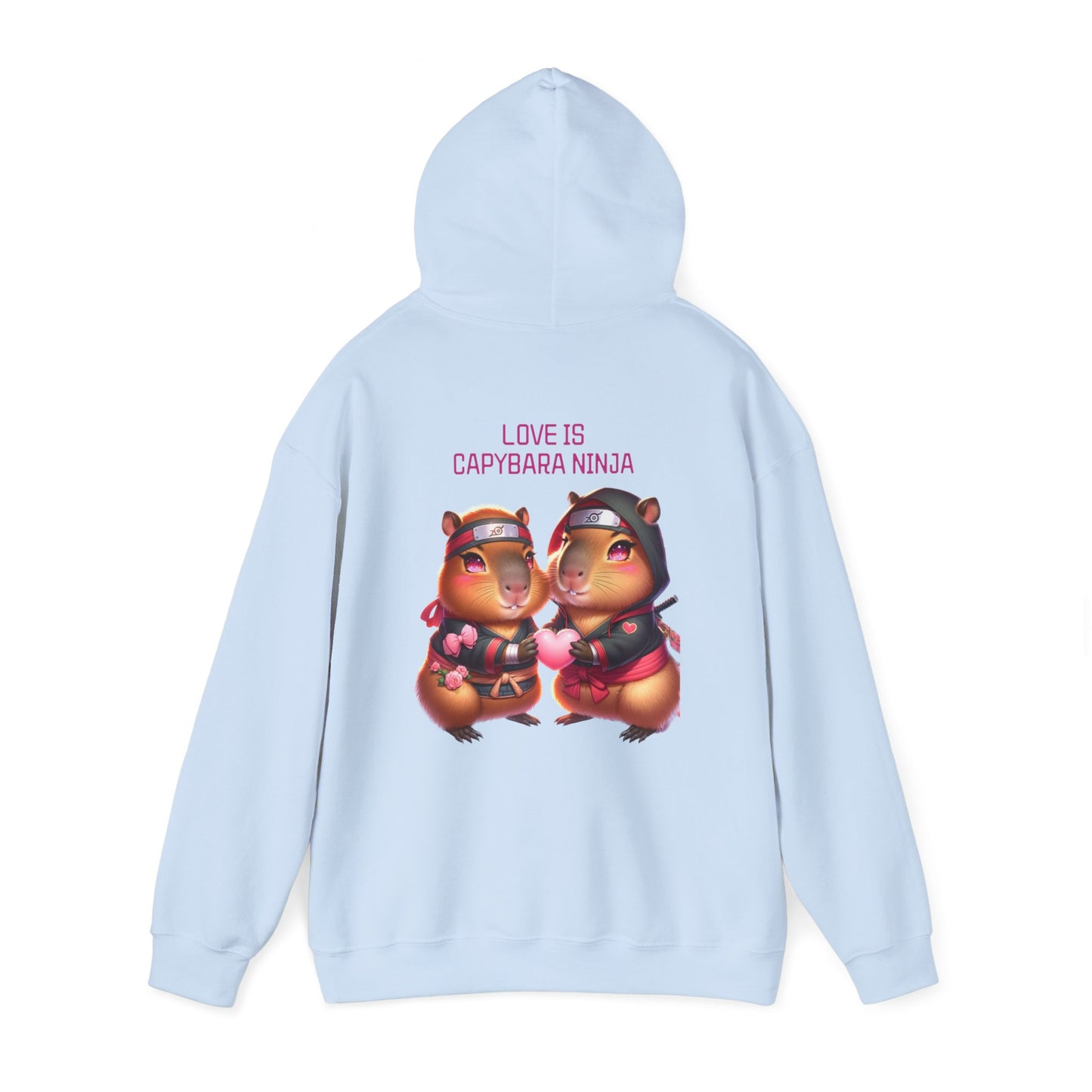 Love is Capybara Ninja Unisex Hooded Sweatshirt