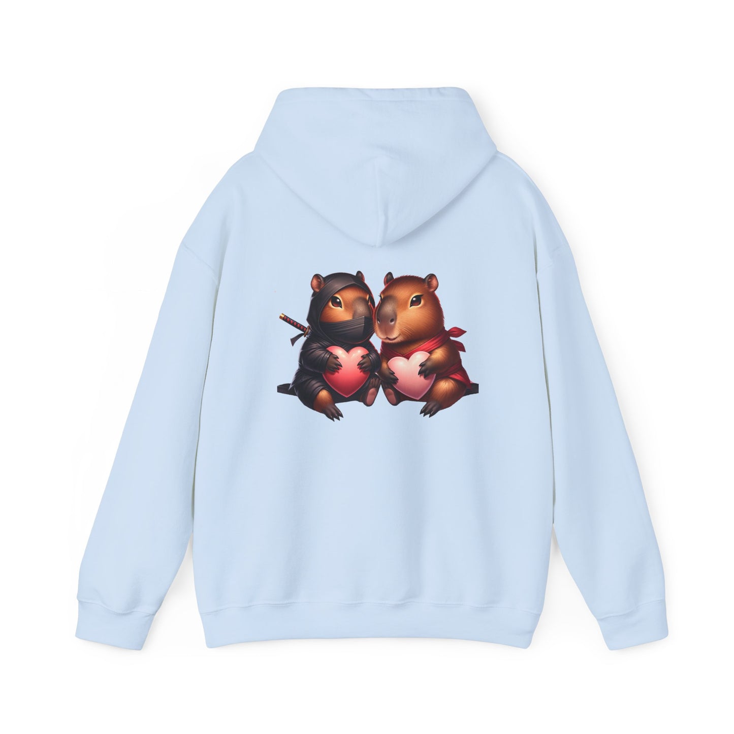 Valentine Capybara Ninja Unisex Hooded Sweatshirt