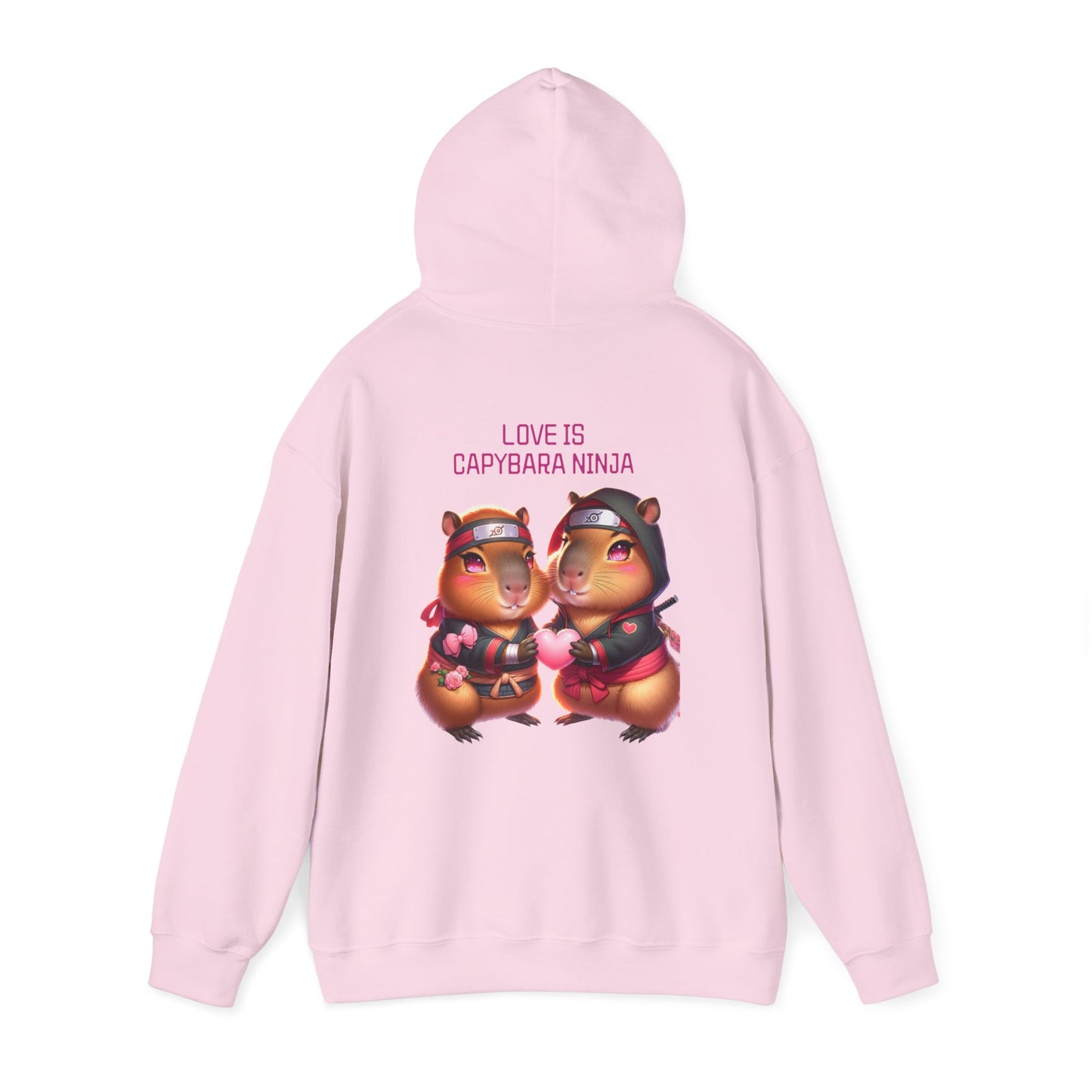 Love is Capybara Ninja Unisex Hooded Sweatshirt