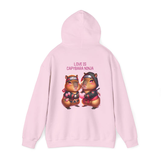 Love is Capybara Ninja Unisex Hooded Sweatshirt