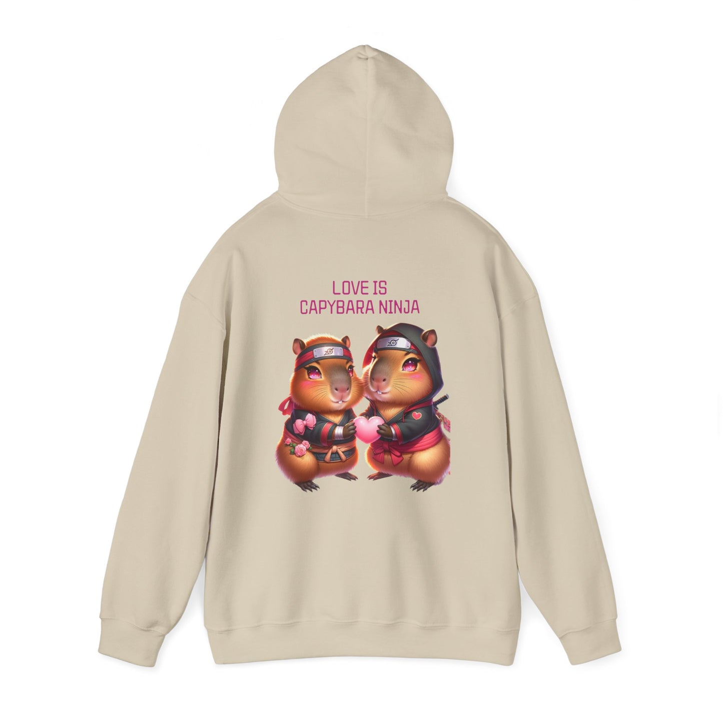 Love is Capybara Ninja Unisex Hooded Sweatshirt