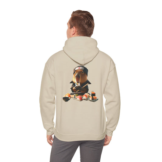 Capybara Ninja Unisex Sushi & Logo Hooded Sweatshirt