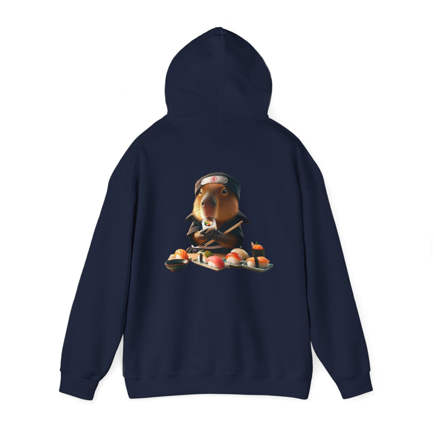 Capybara Ninja Unisex Sushi & Logo Hooded Sweatshirt