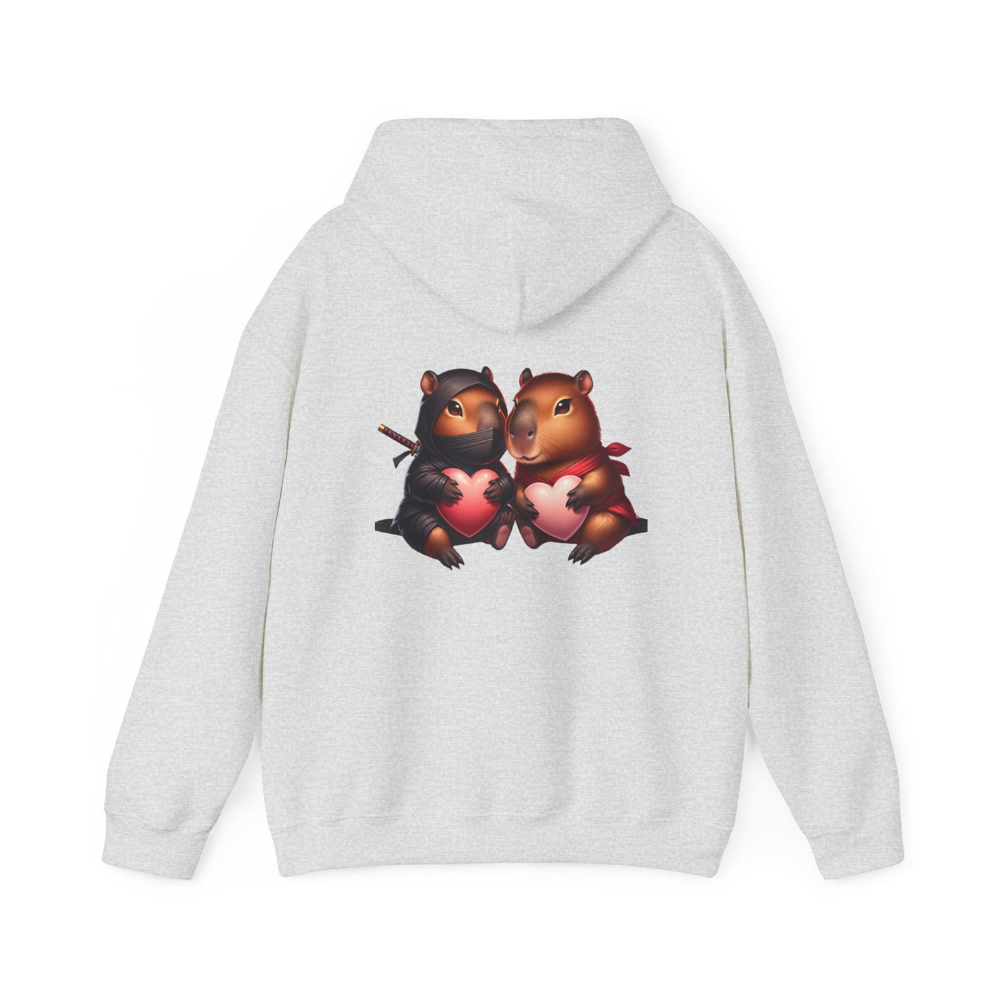 Valentine Capybara Ninja Unisex Hooded Sweatshirt