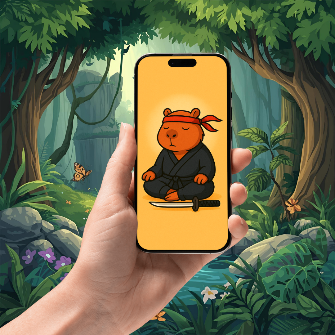 Capybara Ninja: The Ultimate Smartphone Wallpaper Pack (26 Designs)