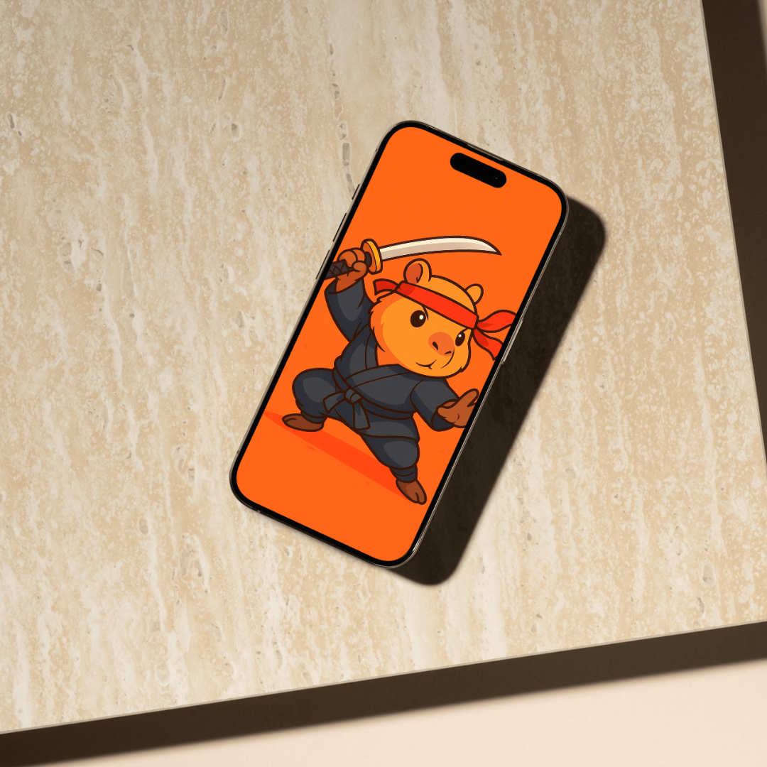 Capybara Ninja: The Ultimate Smartphone Wallpaper Pack (26 Designs)