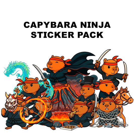 Capybara Ninja Sticker Pack #1 (35 PNGs)